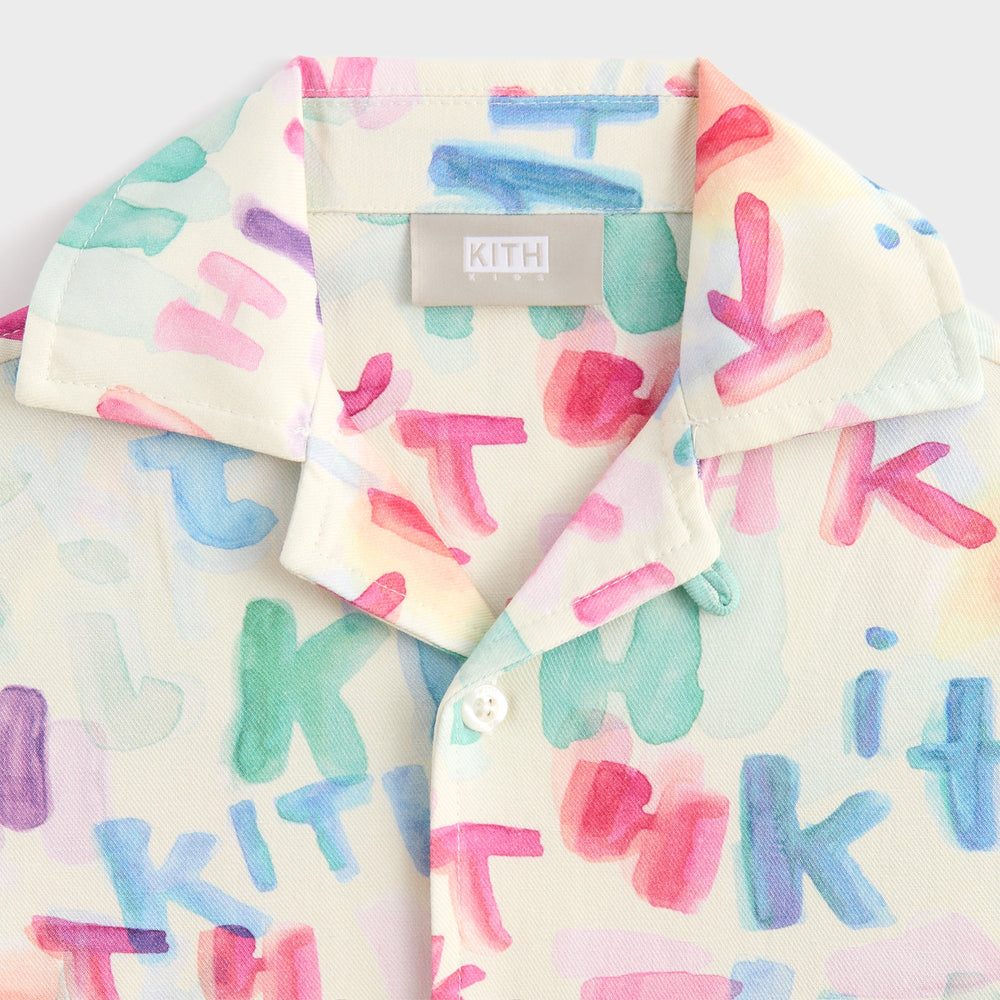 Kith Kids Watercolor Camp Shirt - White | Kith White