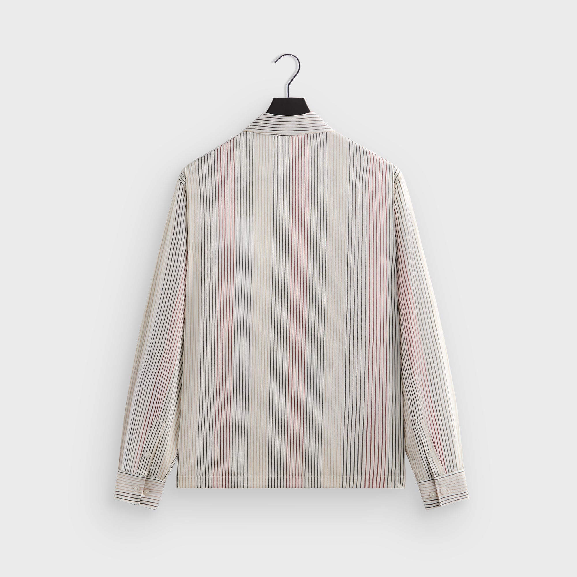 Kith Seersucker Long Sleeve Boxy Collared Overshirt - White | Kith White