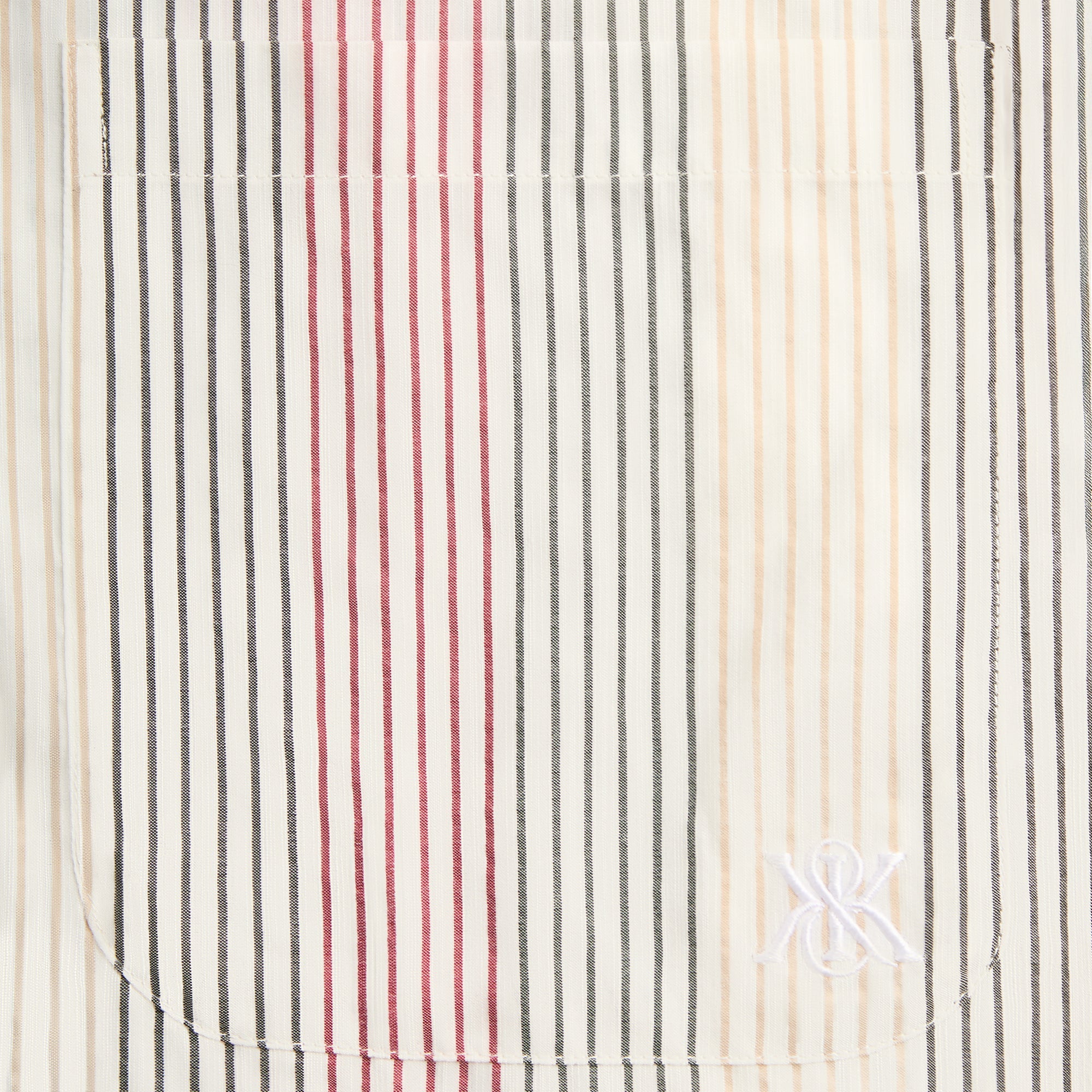 Kith Seersucker Long Sleeve Boxy Collared Overshirt - White | Kith White