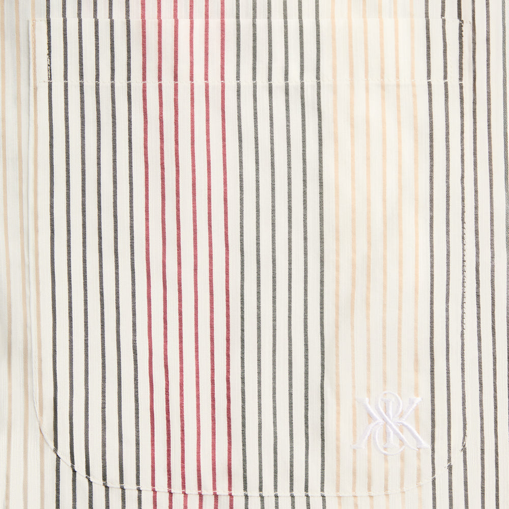 Kith Seersucker Long Sleeve Boxy Collared Overshirt - White | Kith White