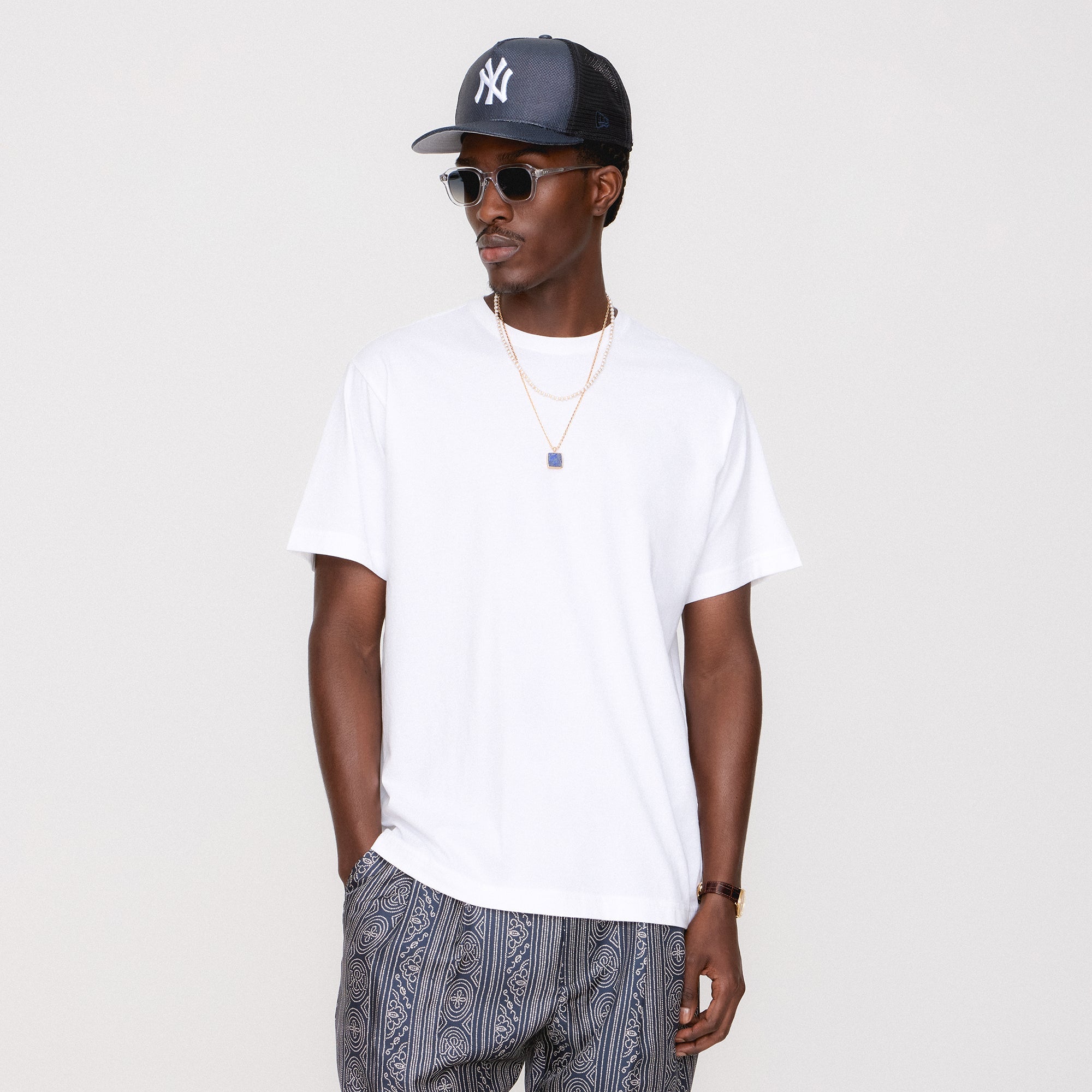 &Kin Pima Jersey Short Sleeve Heathrow Tee - White | Kith White
