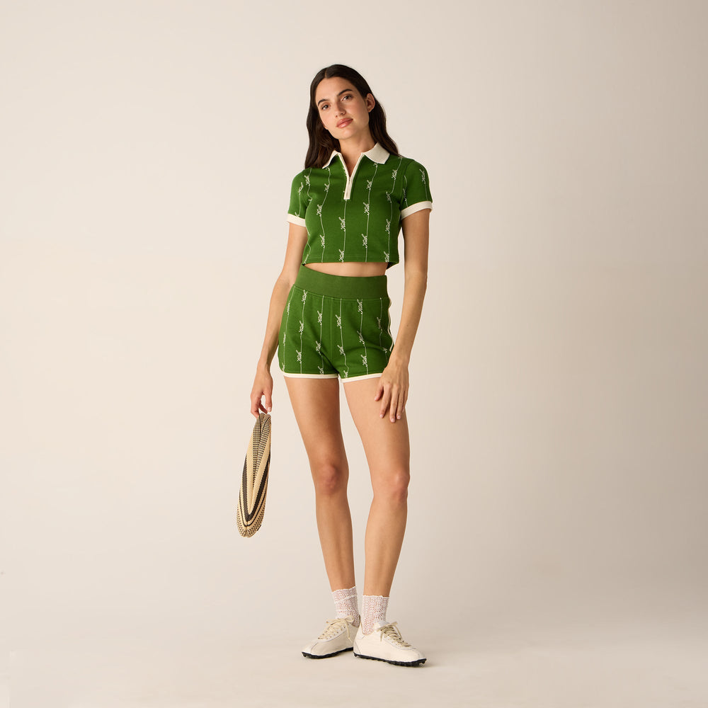 Kith Women Mica Pique Logo Knit Short - Turf | Kith Turf
