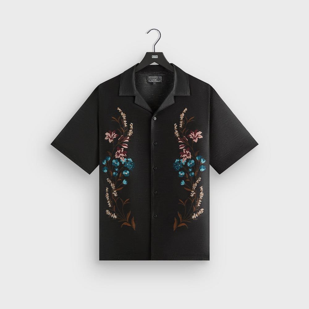 Kith Linen Thompson Camp Collar Shirt - Black | Kith Black
