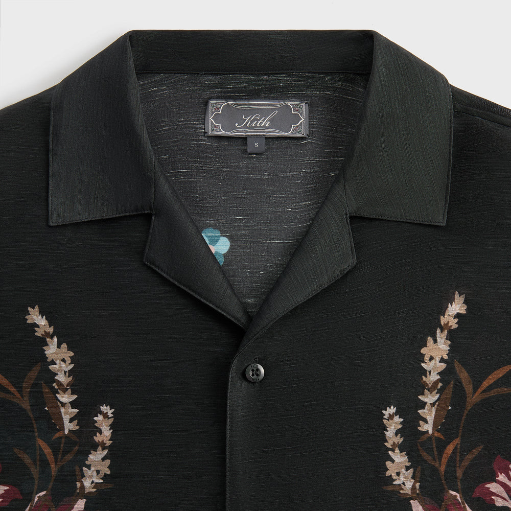 Kith Linen Thompson Camp Collar Shirt - Black | Kith Black