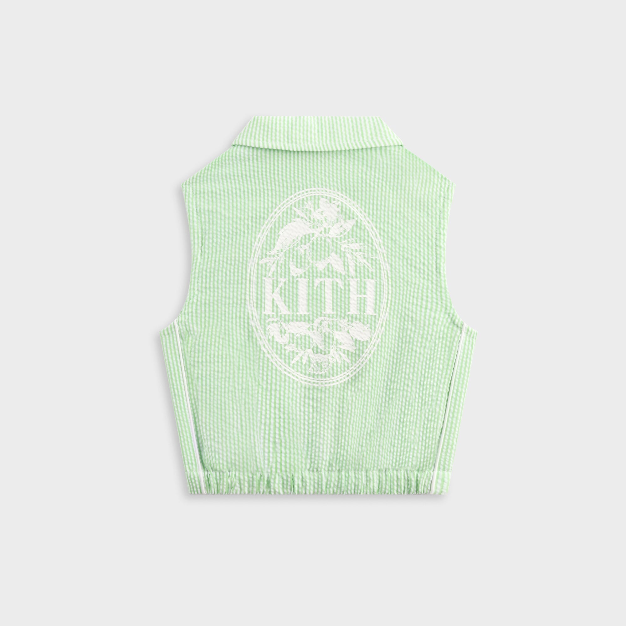 Kith Kids Seersucker Cropped Button Front Tank - Honeydew | Kith Honeydew