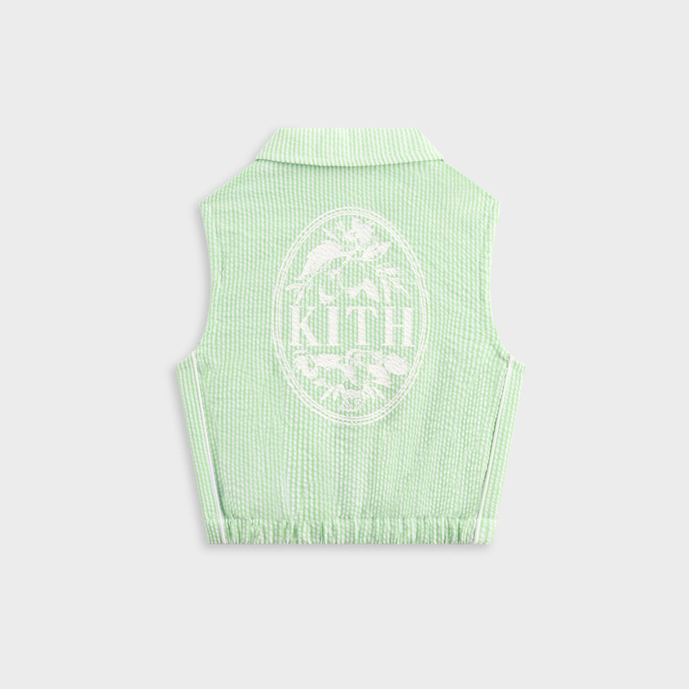 Kith Kids Seersucker Cropped Button Front Tank - Honeydew | Kith Honeydew