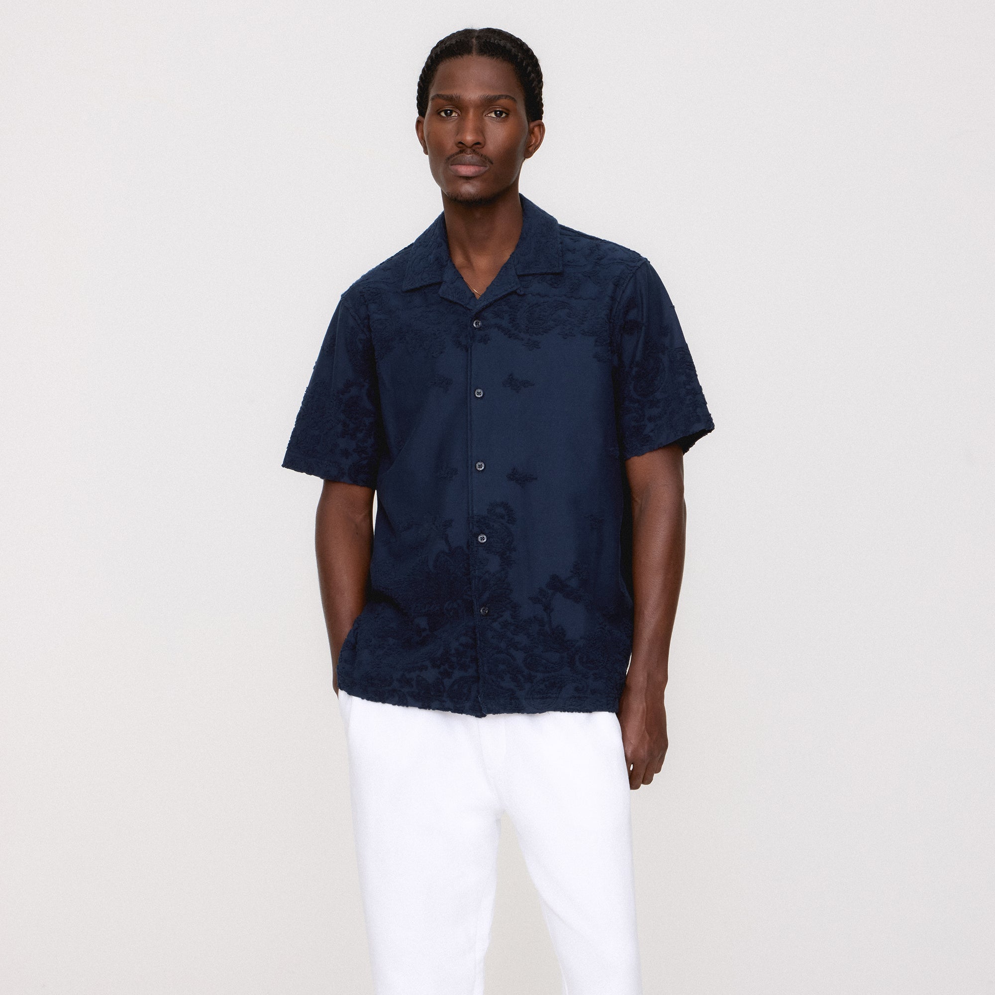 Kith Bandana Micro Terry Thompson Camp Collar Shirt - Nocturnal | Kith Nocturnal