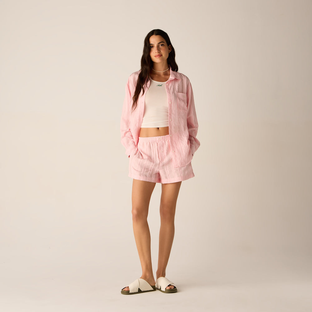 Kith Women Ora II Sheer Stripe Shirt - Abelia | Kith Abelia