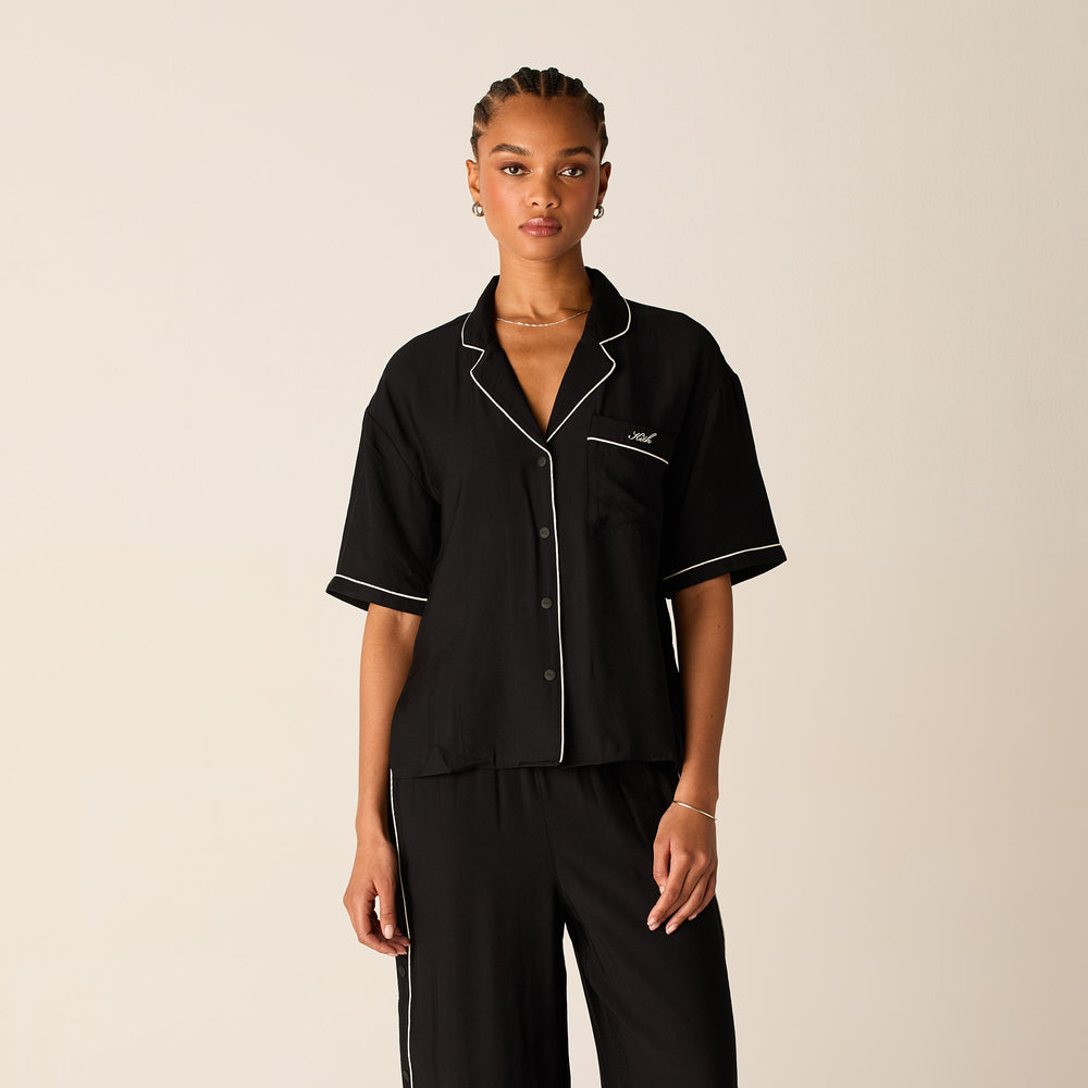 Kith Women Elena Snap Front Shirt - Black | Kith Black