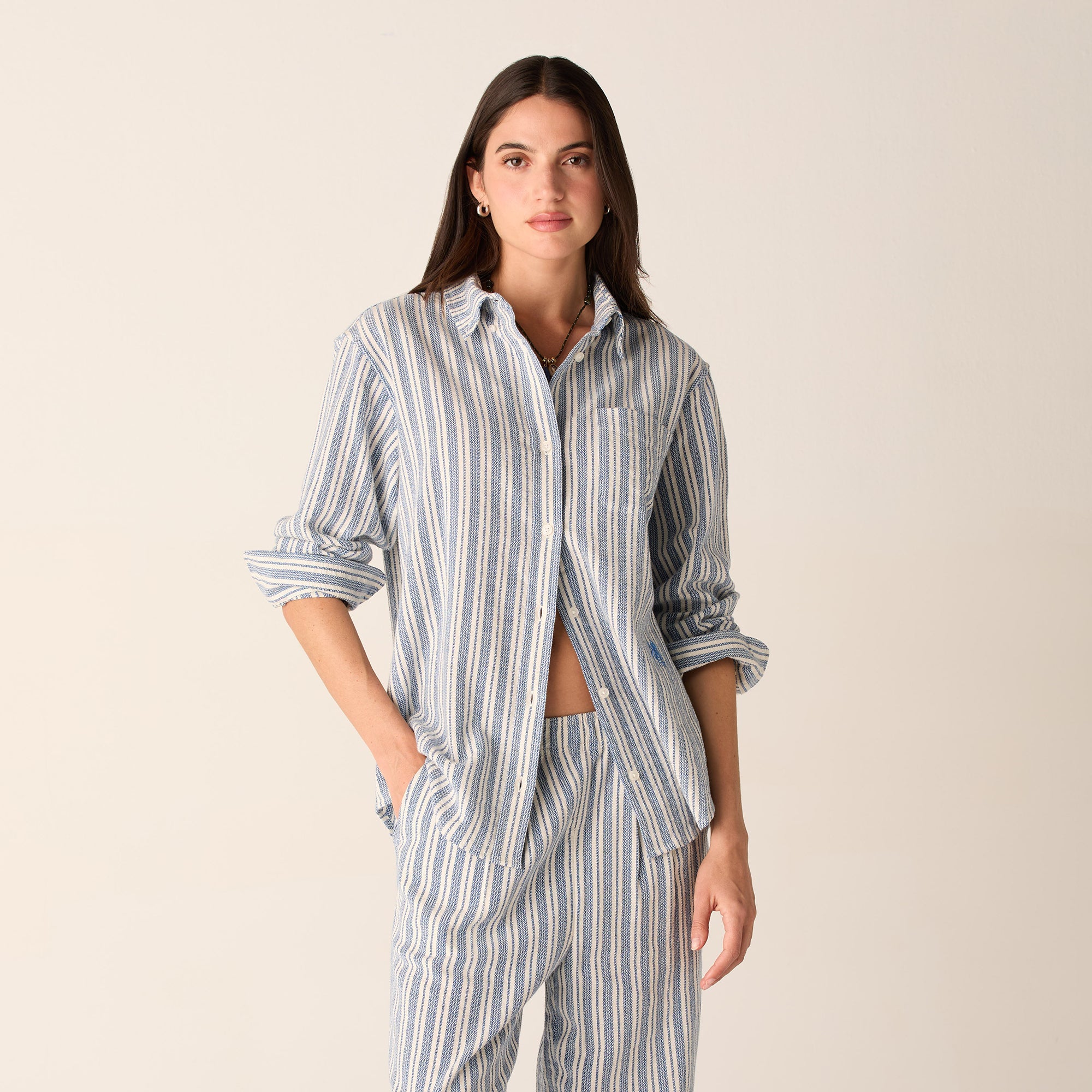 Kith Women Ora II Dobby Stripe Shirt - Royal | Kith Royal