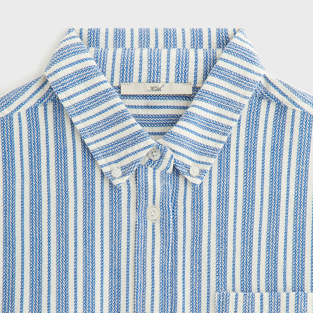 Kith Women Ora II Dobby Stripe Shirt - Royal | Kith Royal