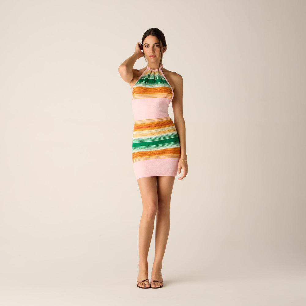 Kith Women Ami Halter Multi Sweater Dress - Midsummer | Kith Midsummer