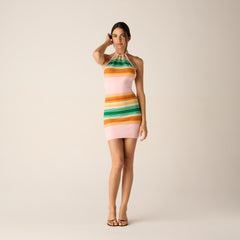 Kith Women Ami Halter Multi Sweater Dress - Midsummer | Kith Midsummer