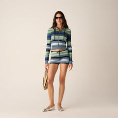 Kith Women Avyn Multi Micro Sweater Short - Celeste | Kith Celeste