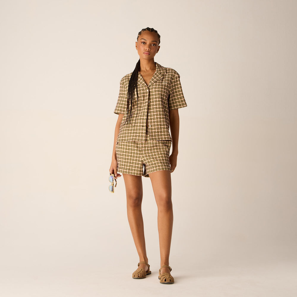 Kith Women Ida II Bubble Check Boxer Short - Protea | Kith Protea