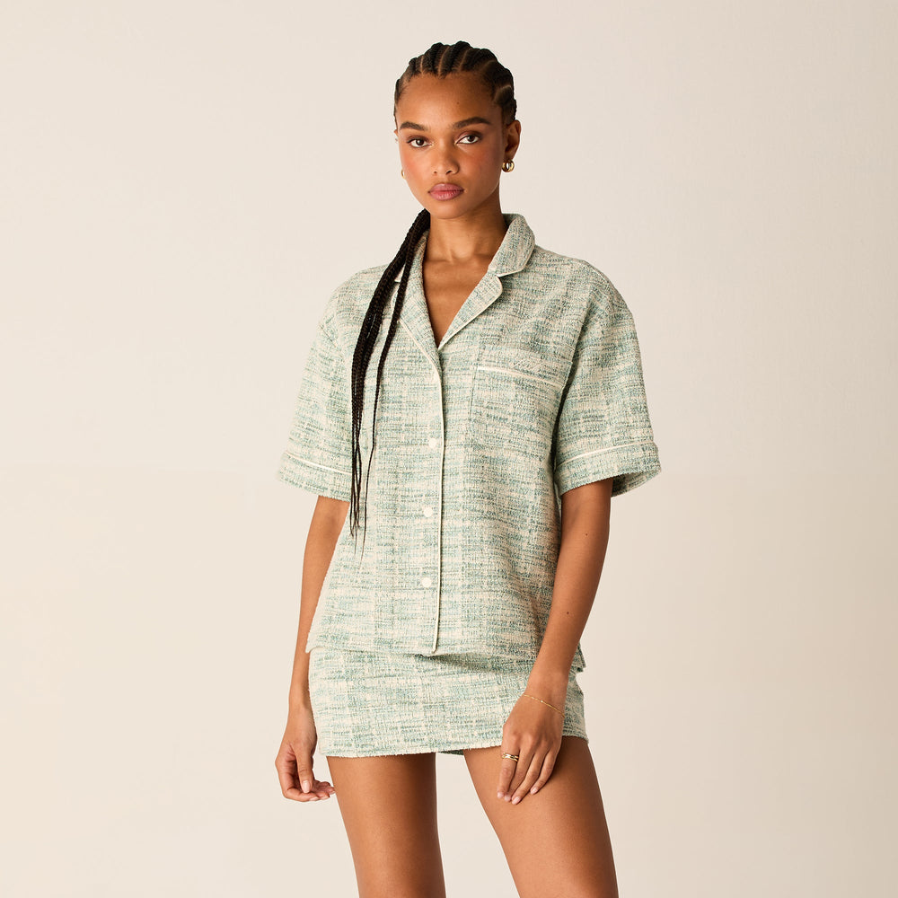 Kith Women Tweed Camp Shirt - Mykonos | Kith Mykonos