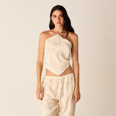 Kith Women Kumi Floral Embroidered Halter - Sandrift | Kith Sandrift