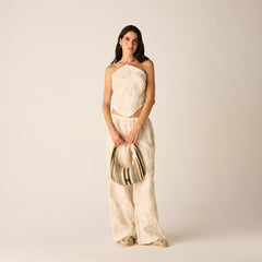 Kith Women Kumi Floral Embroidered Halter - Sandrift | Kith Sandrift