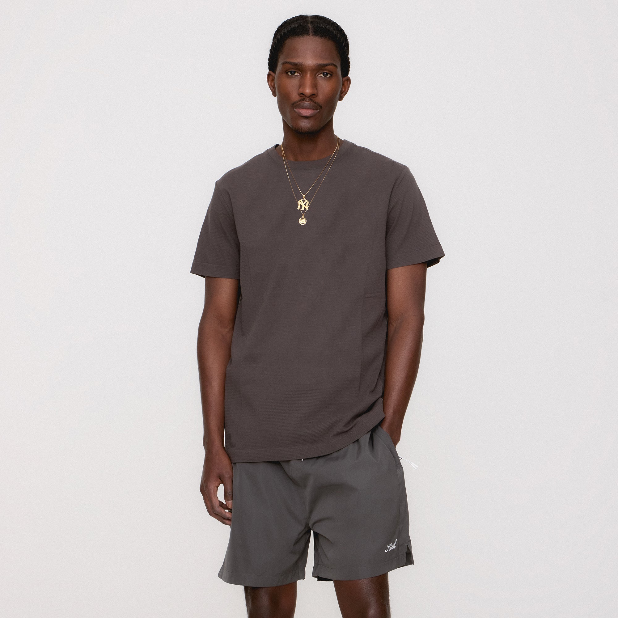 Kith Pointelle Mesh Short Sleeve Heathrow Tee - Cacao | Kith Cacao