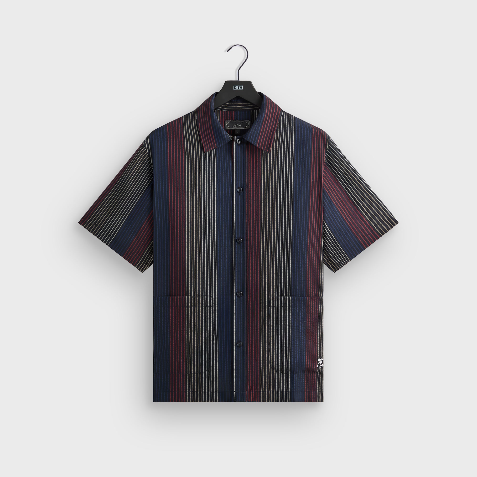 Kith Seersucker Boxy Collared Overshirt - Nocturnal | Kith Nocturnal