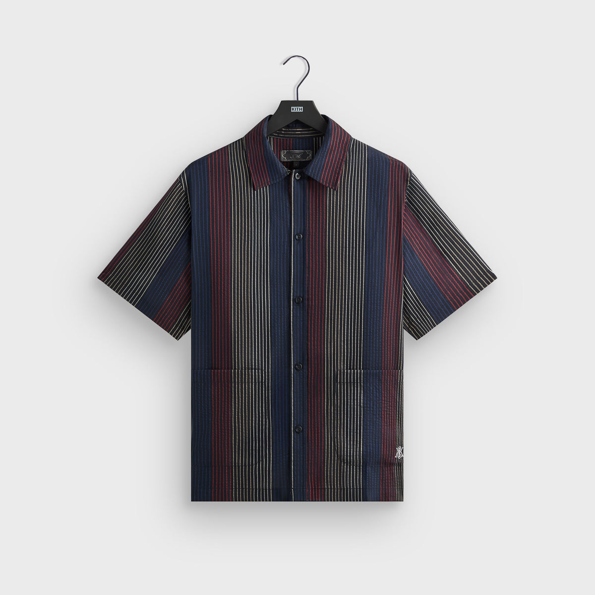 Kith Seersucker Boxy Collared Overshirt - Nocturnal | Kith Nocturnal