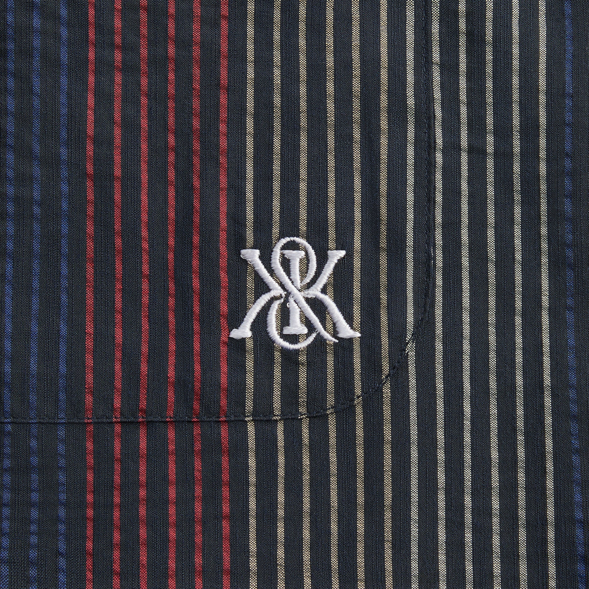 Kith Seersucker Boxy Collared Overshirt - Nocturnal | Kith Nocturnal
