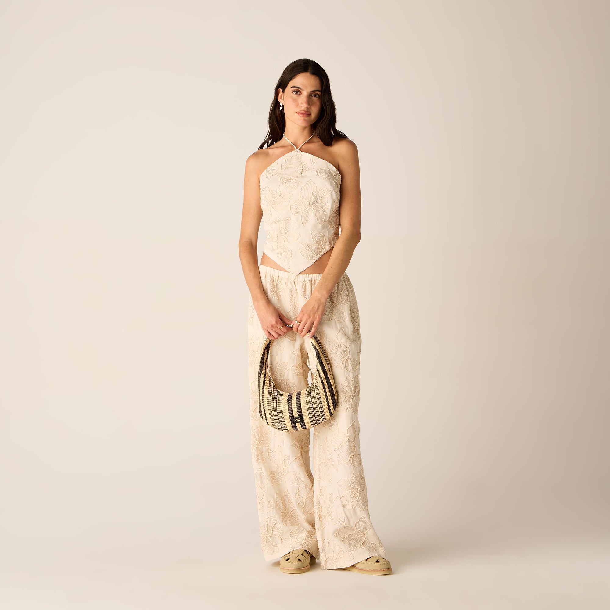 Kith Women Ida II Floral Embroidered Pant - Sandrift | Kith Sandrift