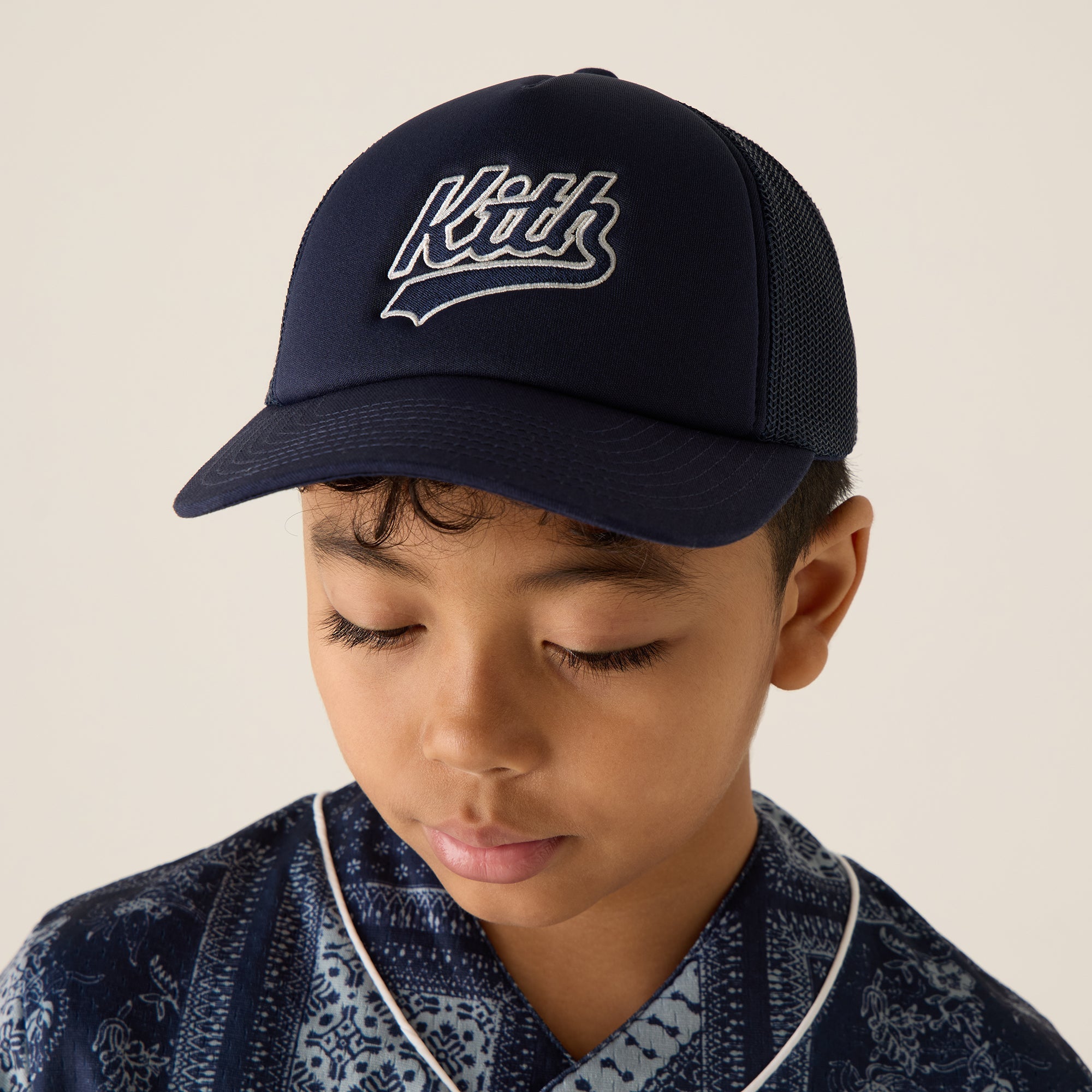 Kith Kids Varsity Logo Trucker Hat - Vista | Kith Vista