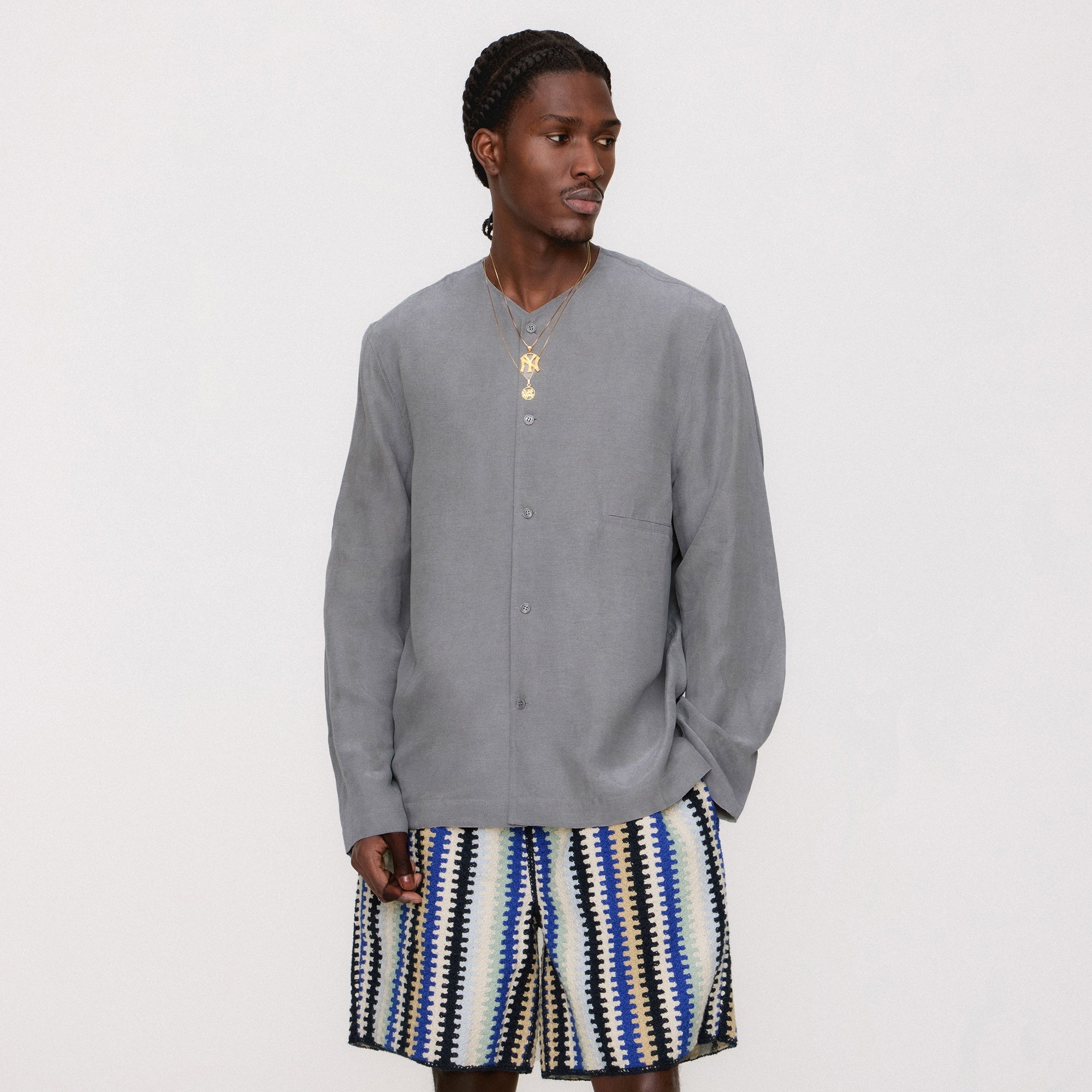 Kith Cupro Linen Caelen Shirt - Fin | Kith Fin