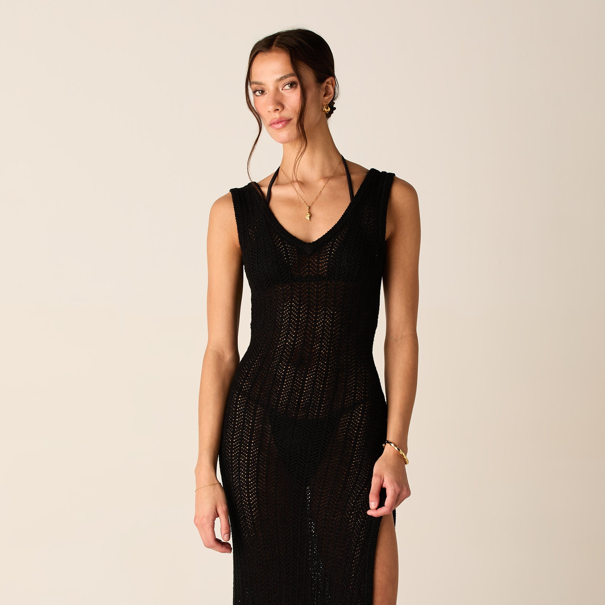 Kith Women Monroe Deep V-Neck Dress - Black | Kith Black