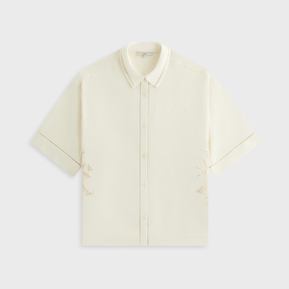 Kith Women Mari Broderie Crest Shirt - Waffle | Kith Waffle