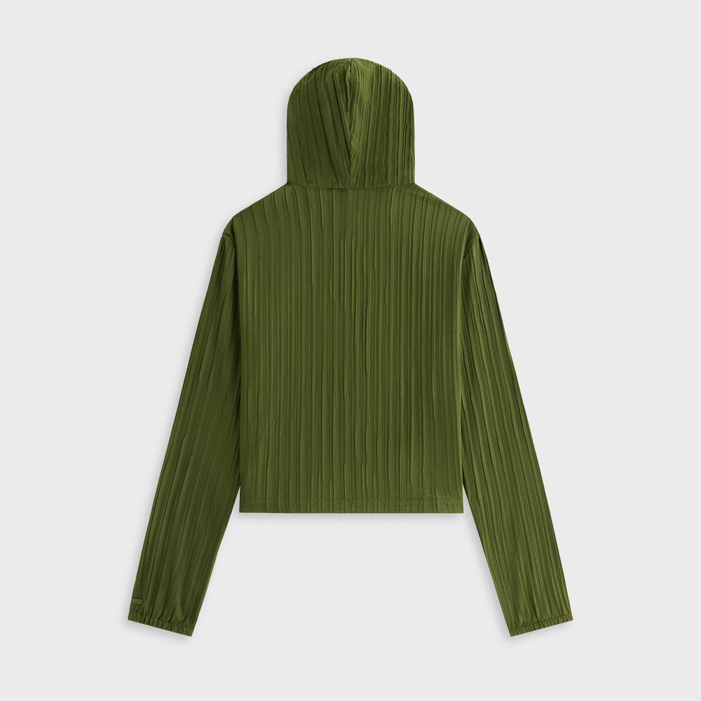 Kith Women Umi Plisse Drawstring Hoodie - Kelp | Kith Kelp