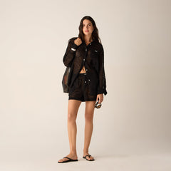 Kith Women Ida II Clipped Jacquard Boxer Short - Black | Kith Black
