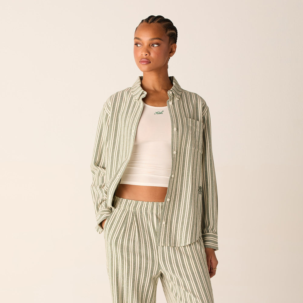 Kith Women Ora II Dobby Stripe Shirt - Turf | Kith Turf