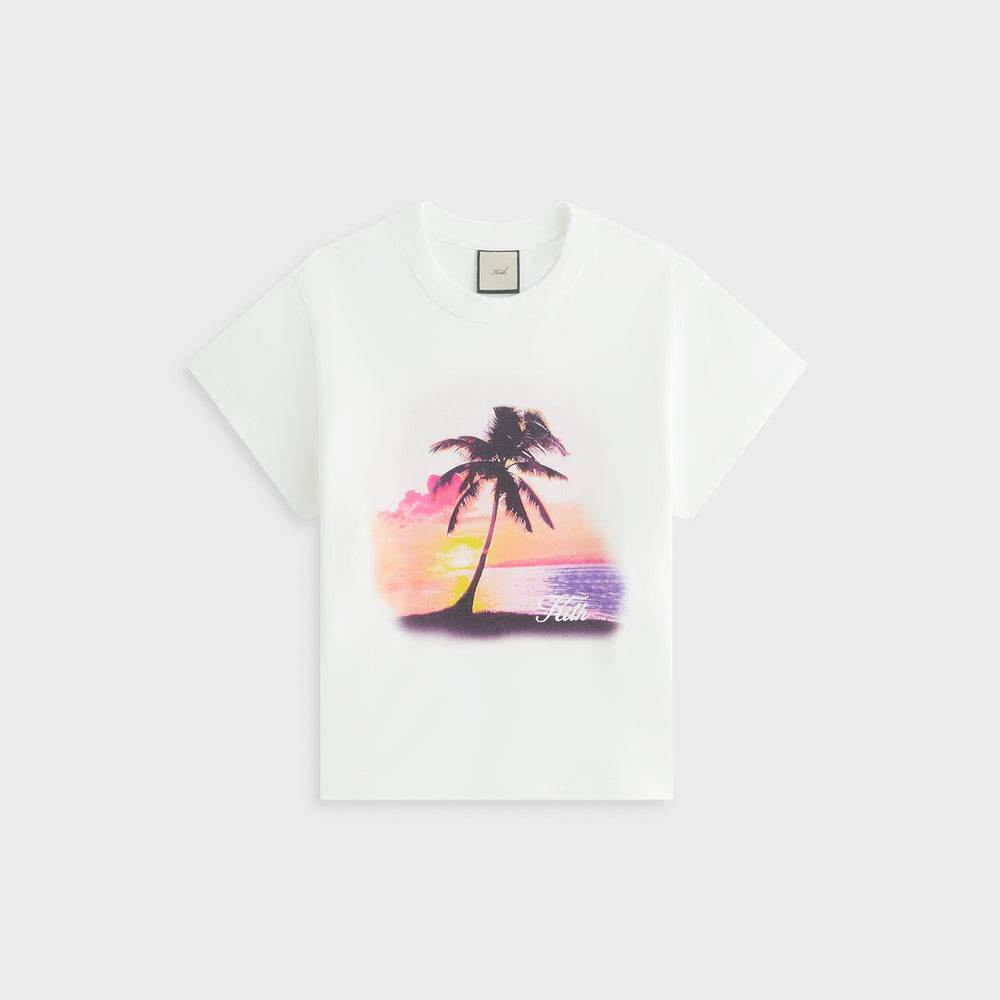 Kith Women Sunset Palm Mulberry Vintage Tee - White | Kith White