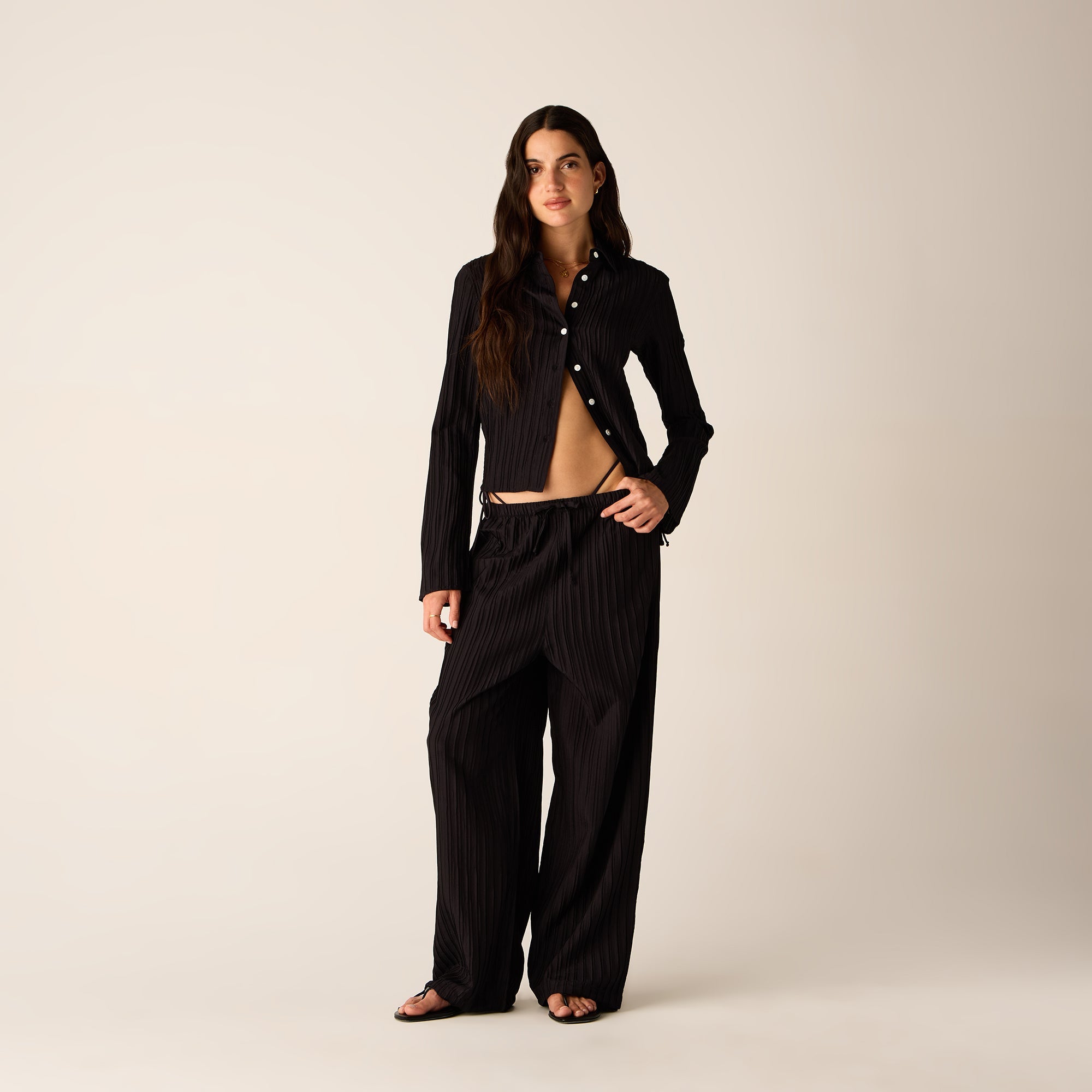 Kith Women Kavi II Plisse Drawstring Pant - Ink | Kith Ink