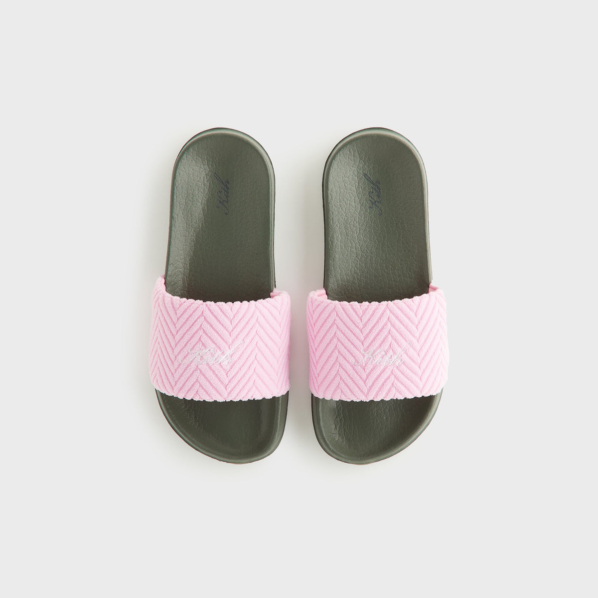 Kith Women Herringbone Terry Slides - Bubble | Kith Bubble
