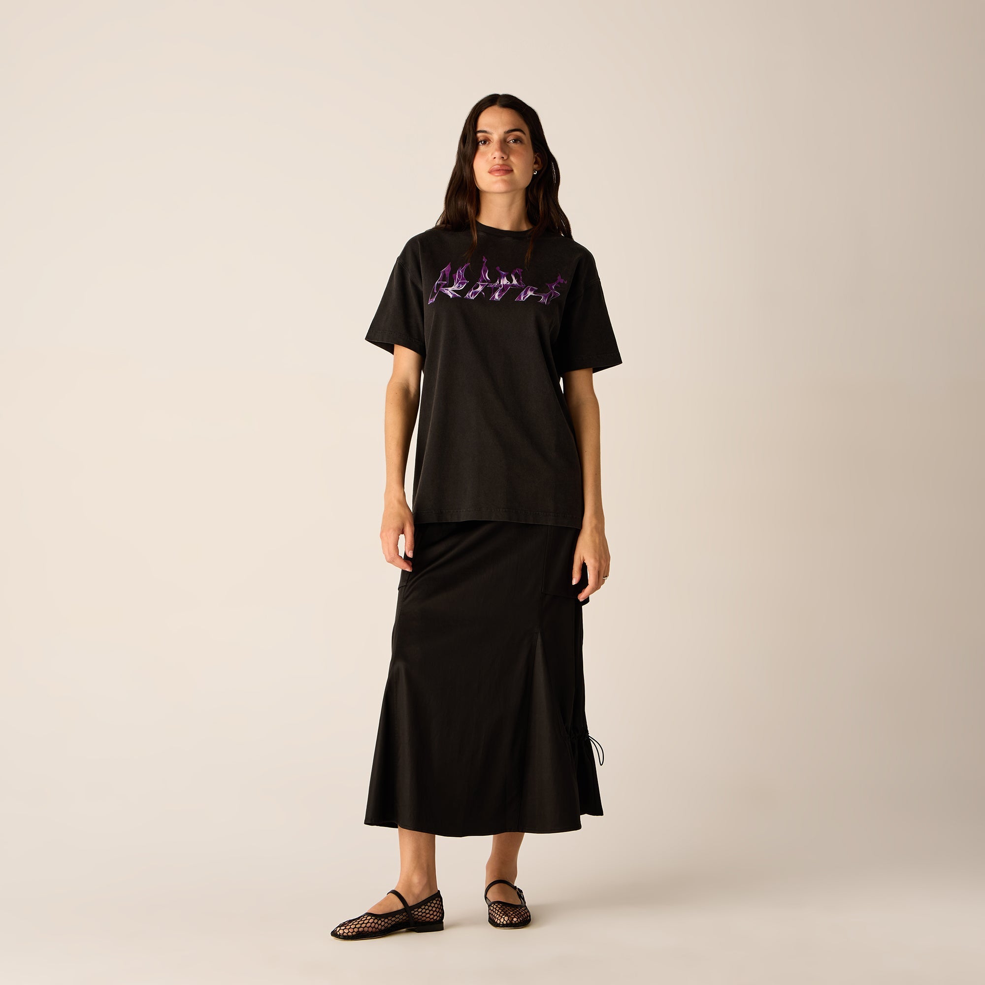 Kith Women Vintage Flame Tee - Black | Kith Black