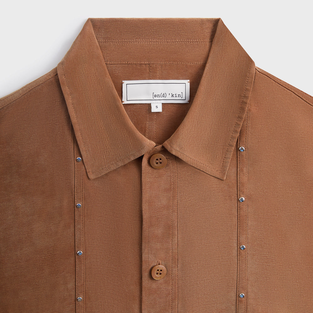 &Kin Ribbon Long Sleeve Boxy Collared Overshirt - Modsy | Kith Modsy