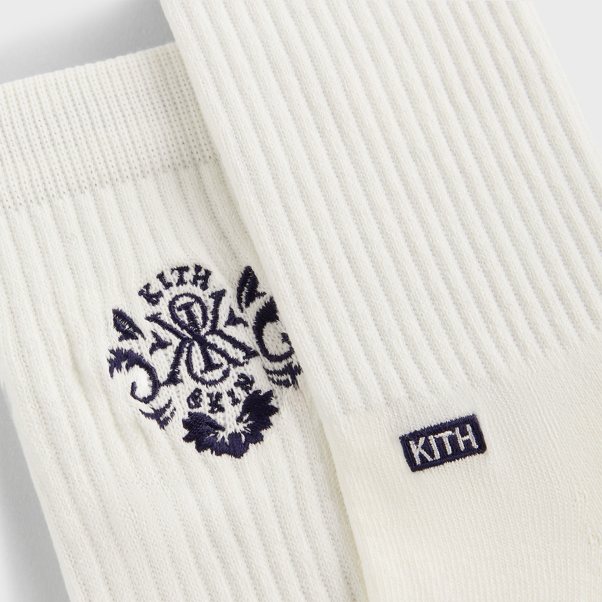 Kith Ornate Crest Logo Crew Socks - Silk | Kith Silk
