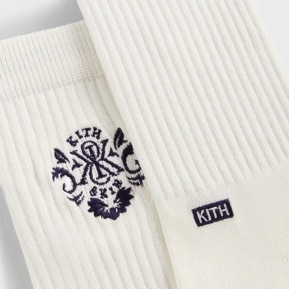 Kith Ornate Crest Logo Crew Socks - Silk | Kith Silk