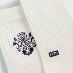Kith Ornate Crest Logo Crew Socks - Silk | Kith Silk