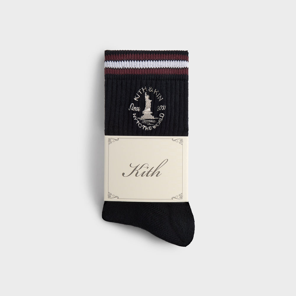 Kith & Kin Logo Mid Crew Sock - Nocturnal | Kith Nocturnal