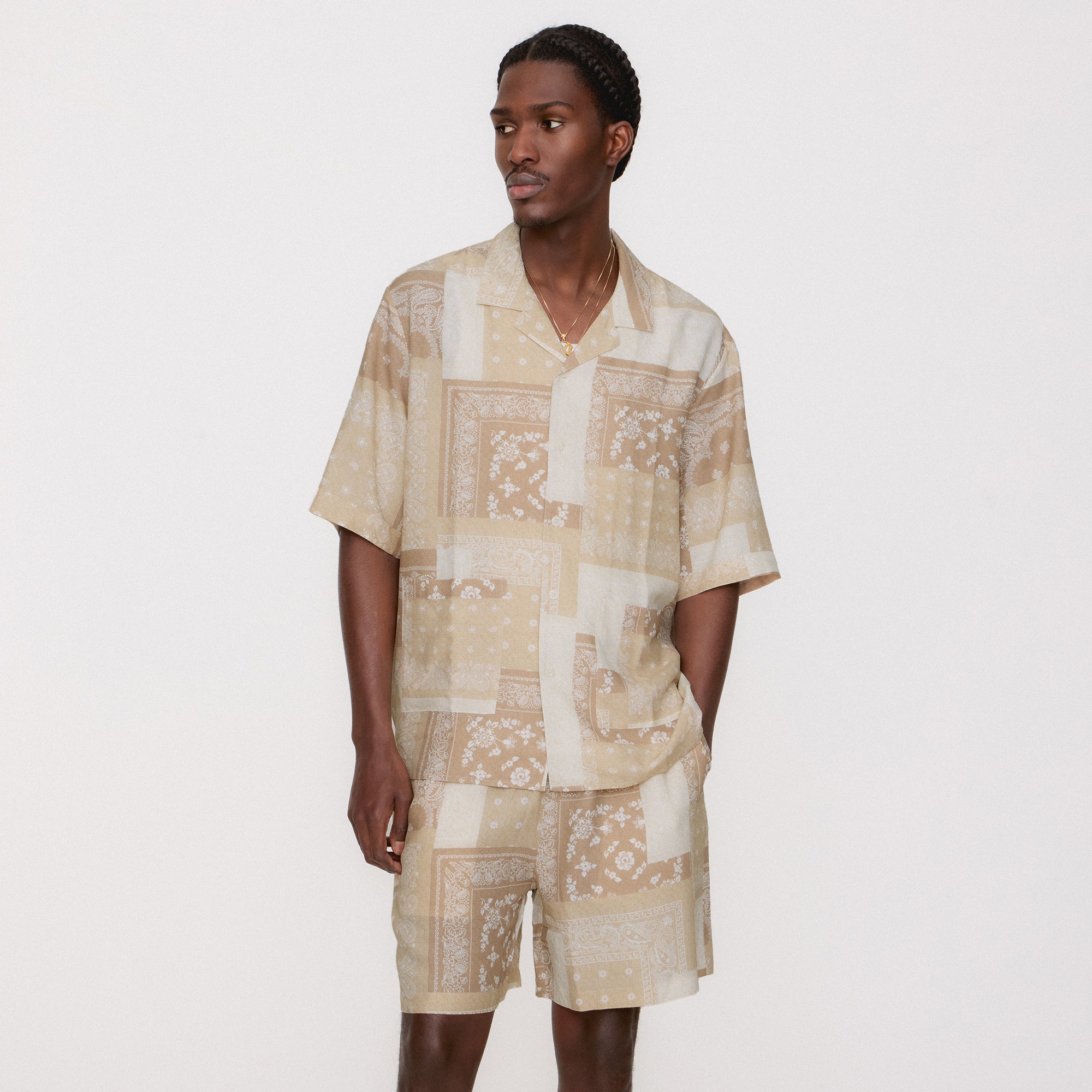 Kith Silk Lyocell Bandana Reade Shirt - Canvas | Kith Canvas
