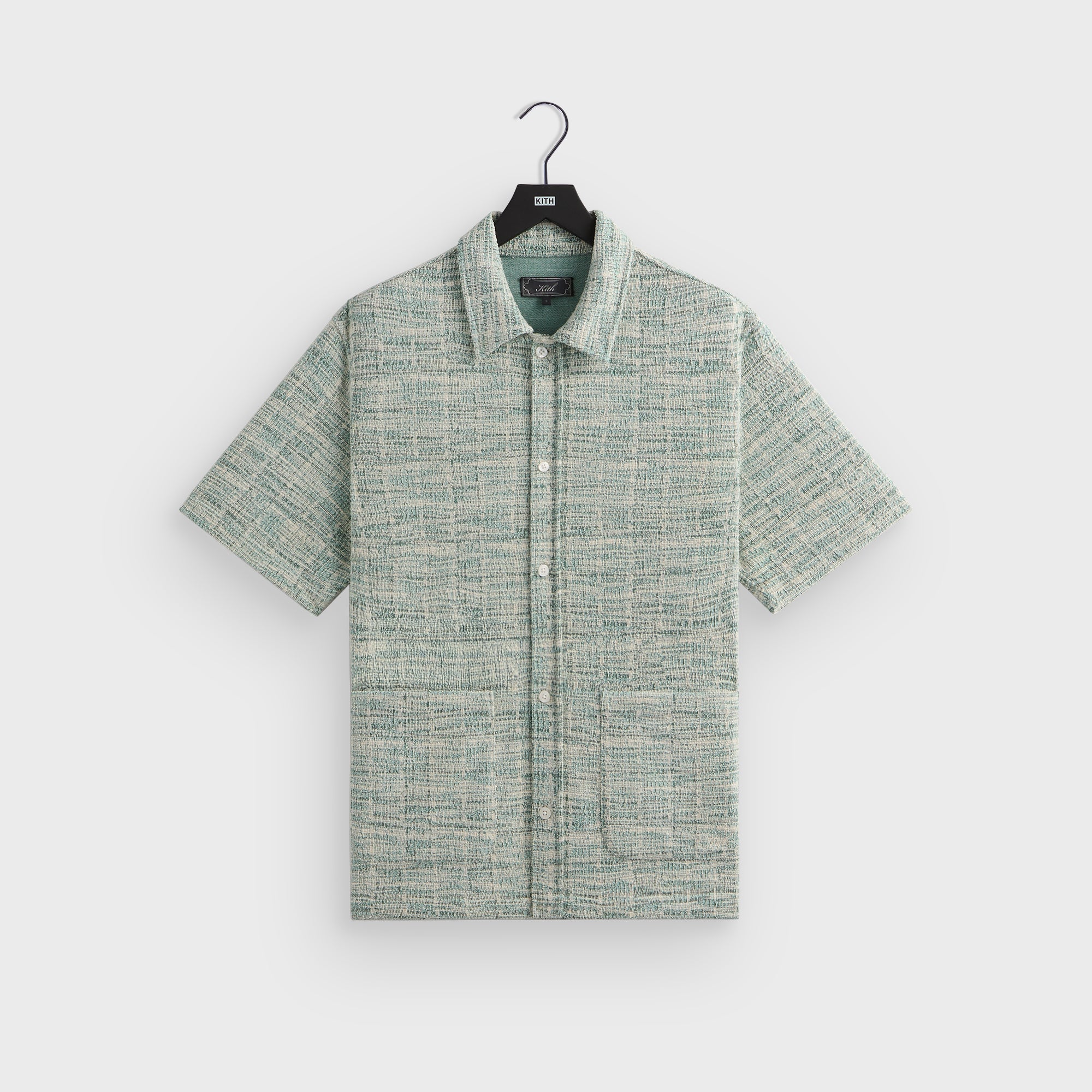 Kith Tweed Short Sleeve Boxy Collared Overshirt - Mykonos | Kith Mykonos