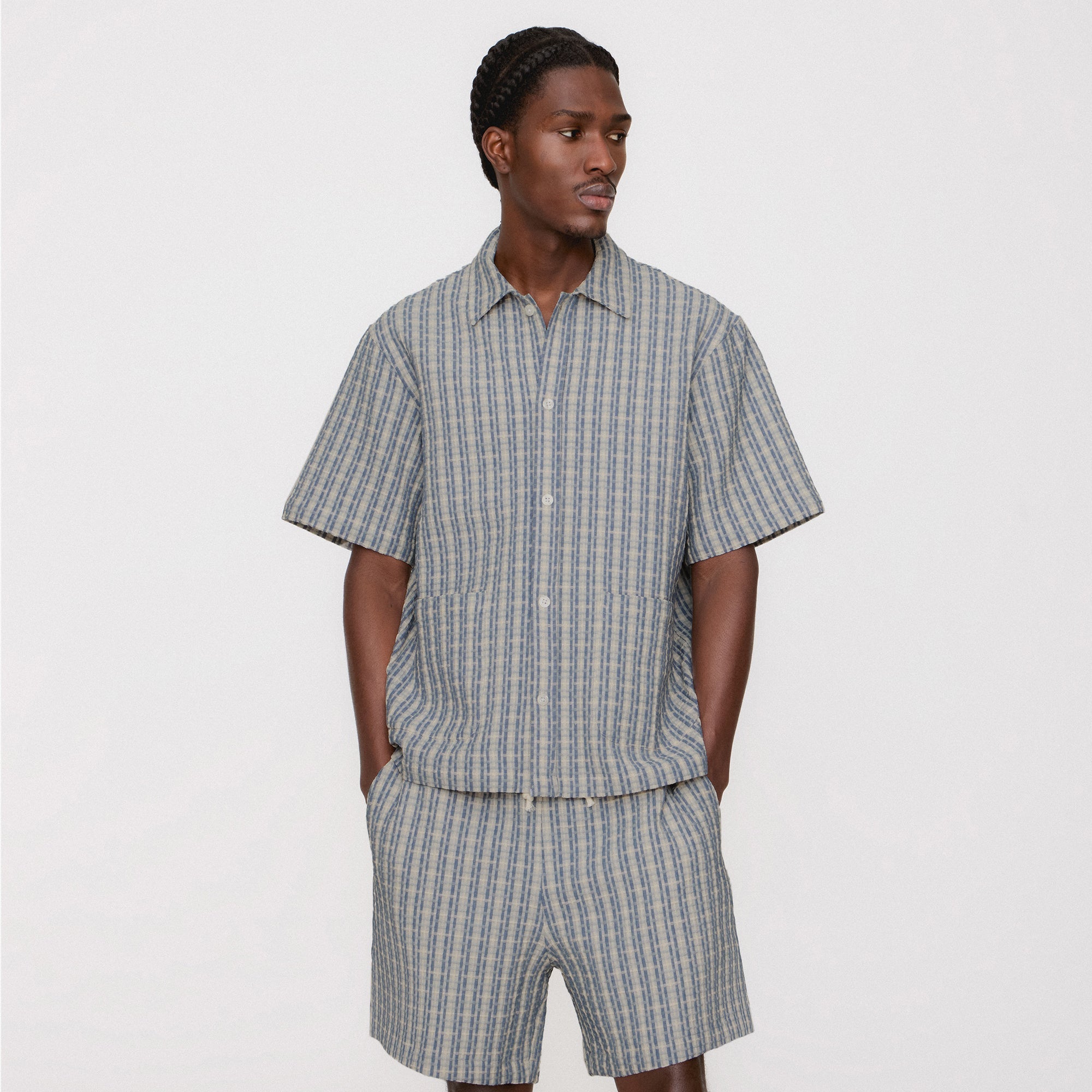Kith Bubble Check Active Short - Light Indigo | Kith Light Indigo