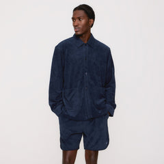 Kith Terry Boxy Collared Overshirt - Nocturnal | Kith Nocturnal