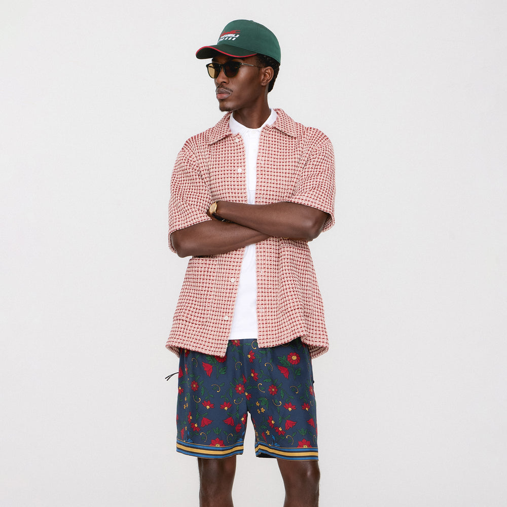 Kith Geometric Diamond Short Sleeve Boxy Collared Overshirt - Bitters | Kith Bitters