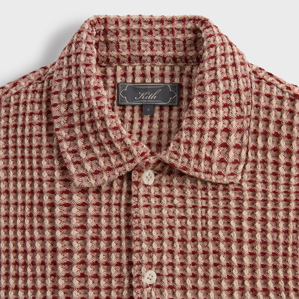 Kith Geometric Diamond Short Sleeve Boxy Collared Overshirt - Bitters | Kith Bitters