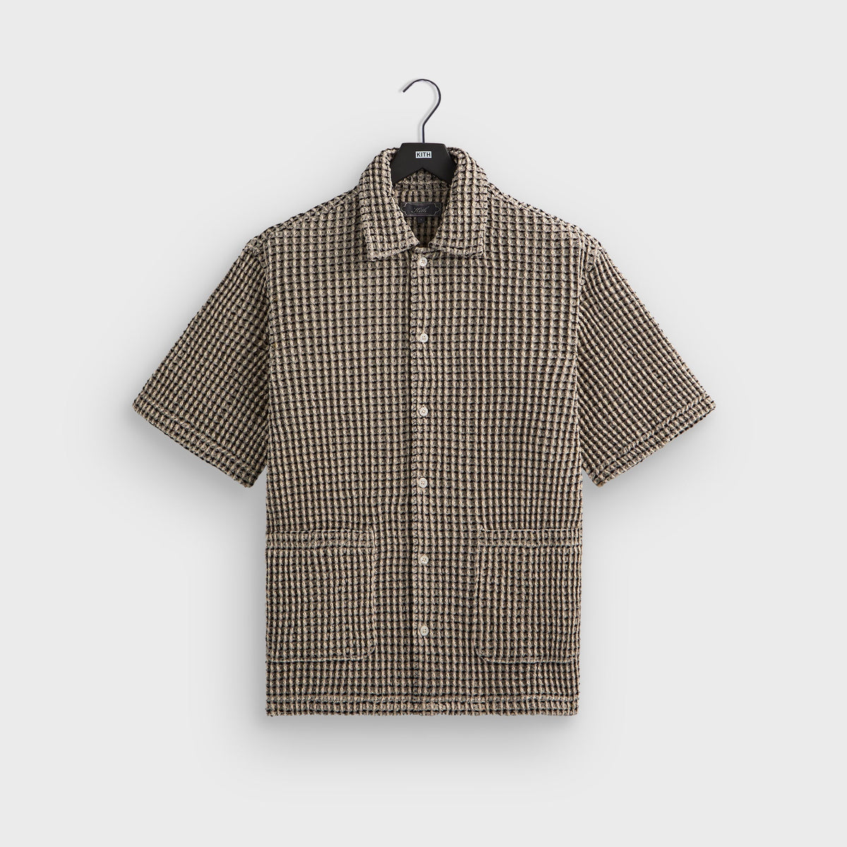 Kith Geometric Diamond Short Sleeve Boxy Collared Overshirt - Black | Kith Black